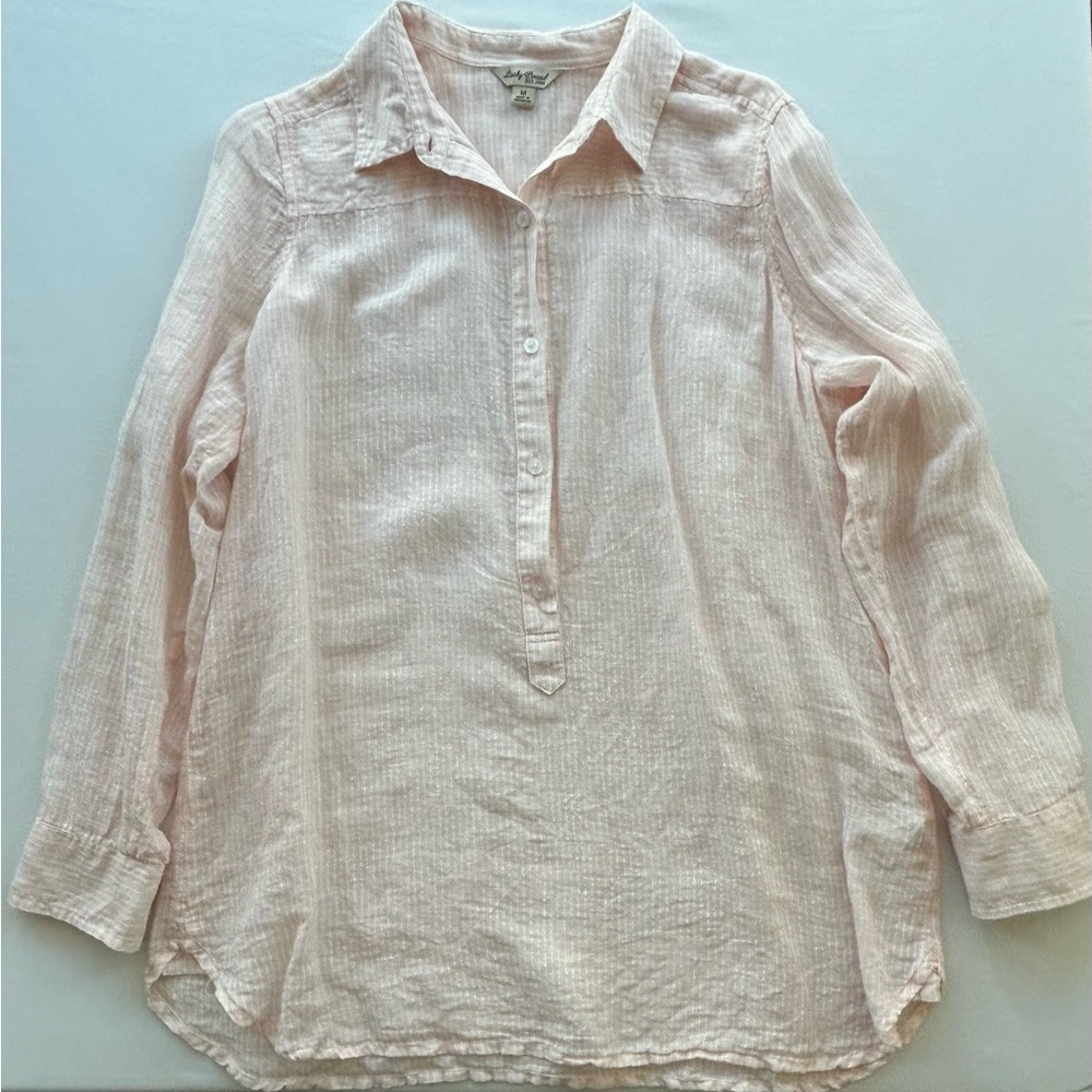 Lucky Brand Linen/Cotton pullover blouse. Size medium